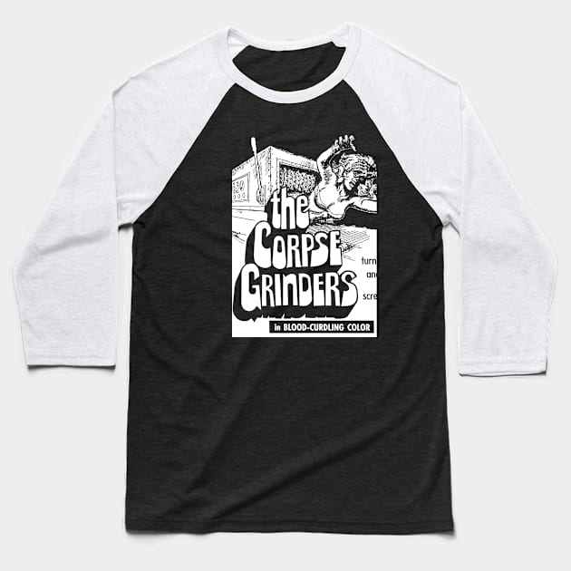 The Corpse Grinders - In Blood Curdling Color Baseball T-Shirt by MarbitMonster